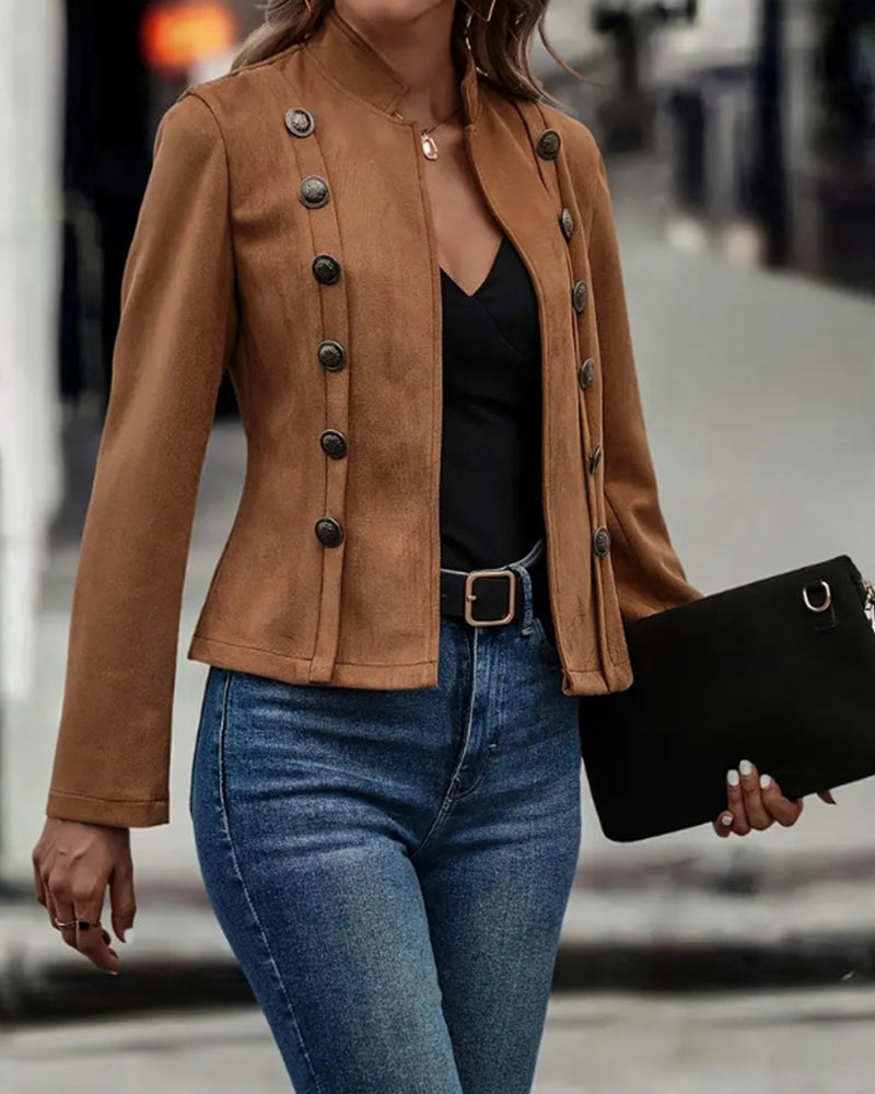 Andrea's™ | Stilvolle zweireihige einfarbige Jacke