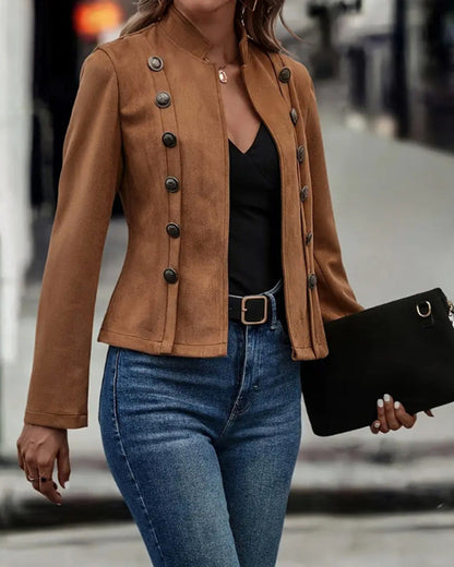 Andrea's™ | Stilvolle zweireihige einfarbige Jacke