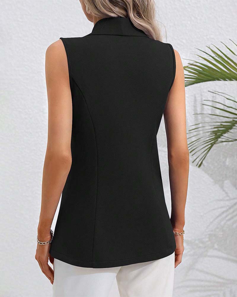 Andrea's™ | Ein Knopf Ärmellose Strickjacke Mantel