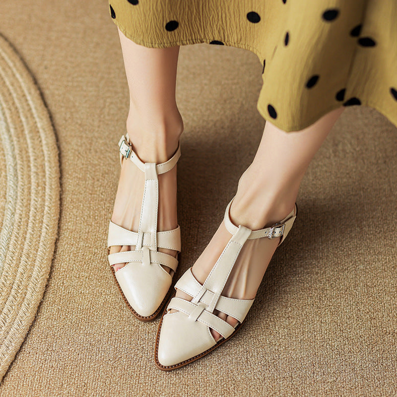 Retro-Römische Sandalen mit geschlossener Zehenpartie von Andrea Serena