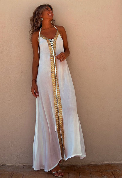 Elegantes Neckholderkleid mit Schnürung von Andrea Serena