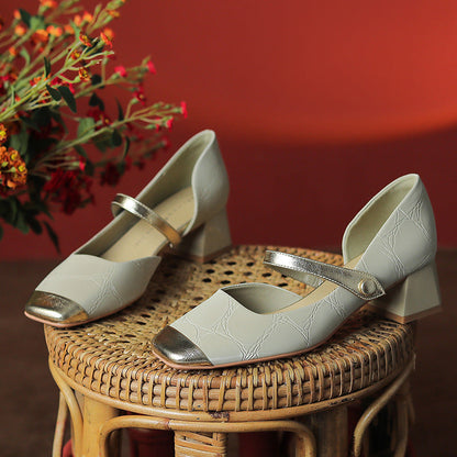 Andrea Serena High Heels mit mittelhohem Absatz und Retro-Schnalle