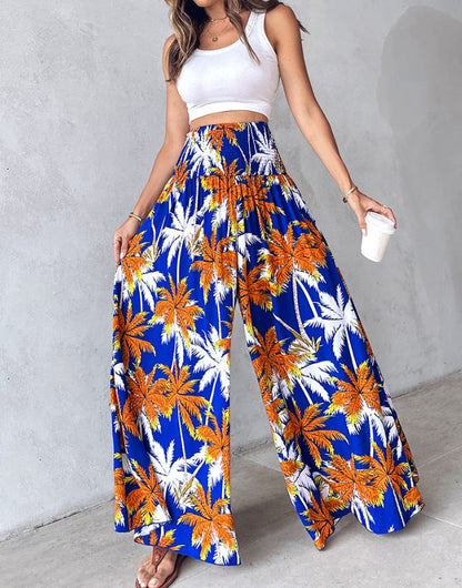 Retro-Hose mit Blumenmuster und weitem Bein von Andrea Serena