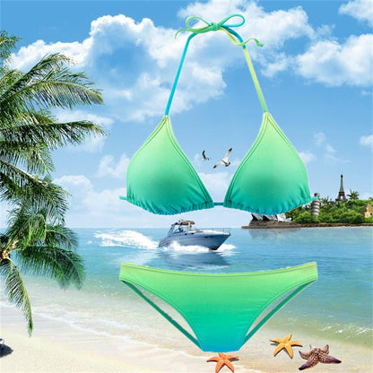 Farbverlauf-Bikini-Set, inspiriert von Andrea Serena und Pinterest