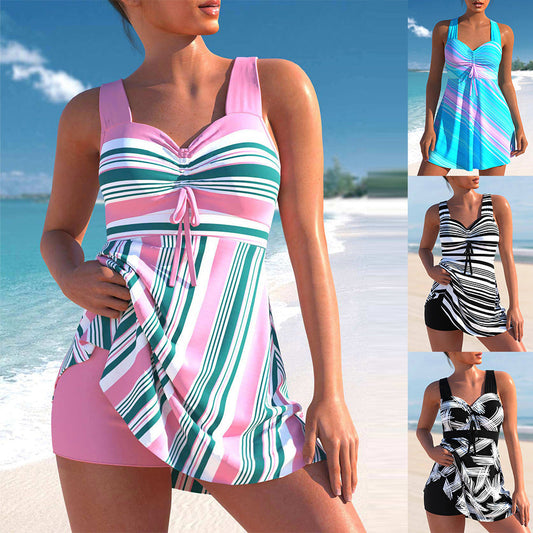 Striped High Waist Bikini Set by Andrea Serena