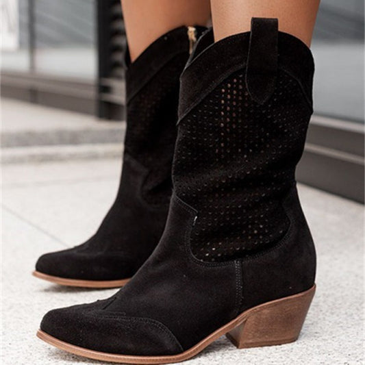 Andrea's™ | Damenstiefel aus Wildleder mit mittlerem Absatz