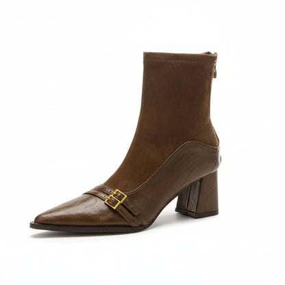 Elegante Stretch-Stiefeletten mit spitzer Zehenpartie von Andrea Serena