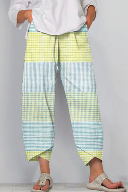 Andrea Serena Cropped Pants mit lebhaften Streifen