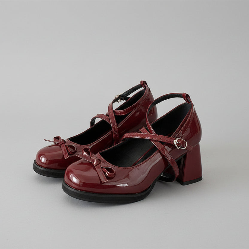 Elegante Mary Jane-Schleifenpumps von Andrea Serena