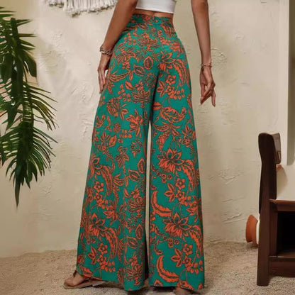Elegante, weite Hose mit Blumenmuster von Andrea Serena