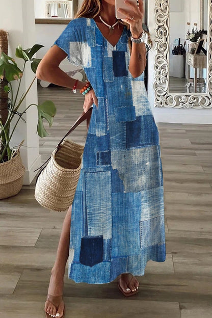 Elegantes Midikleid mit 3D-Print von Andrea Serena