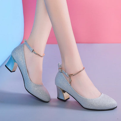 Elegante Andrea Serena Pumps mit Blockabsatz