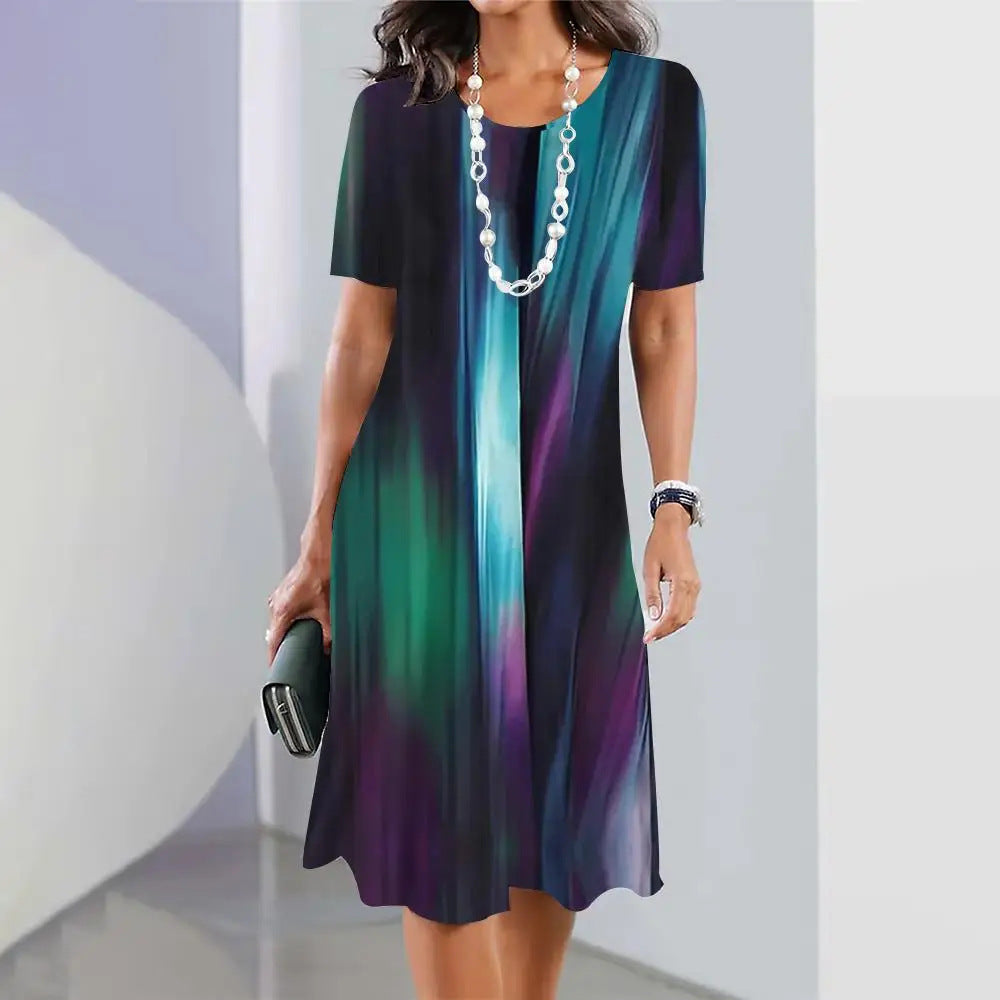 Vibrant Plus Size Dress Andrea Serena Summer Pullover