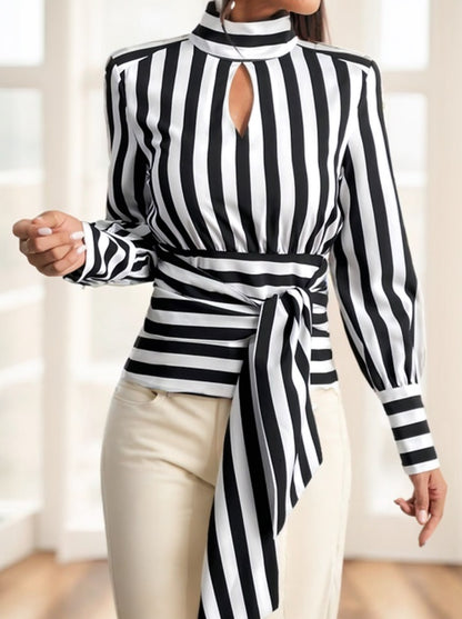 Andrea's™ | Gestreiftes langärmeliges Top