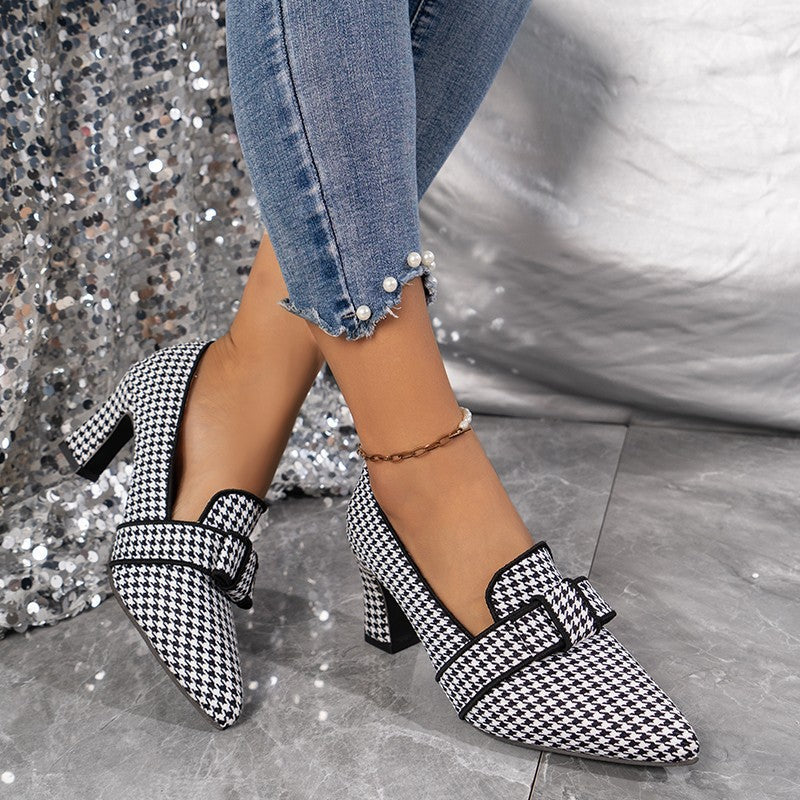 Chic Houndstooth Andrea Serena Everyday Heels