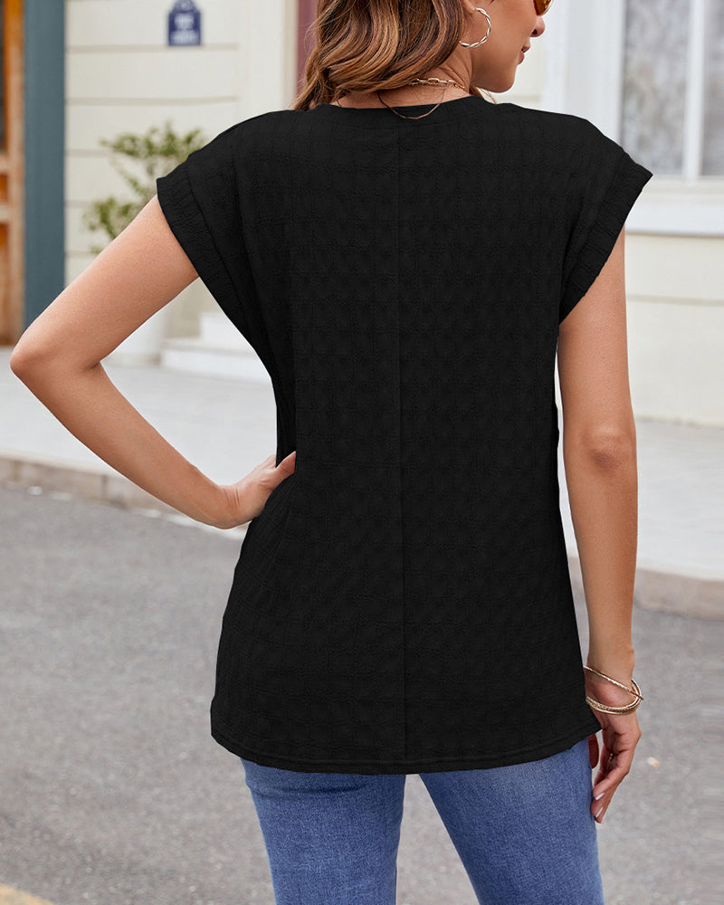 Andrea's™ | T-Shirt Rundhalsausschnitt einfarbig kurzarm