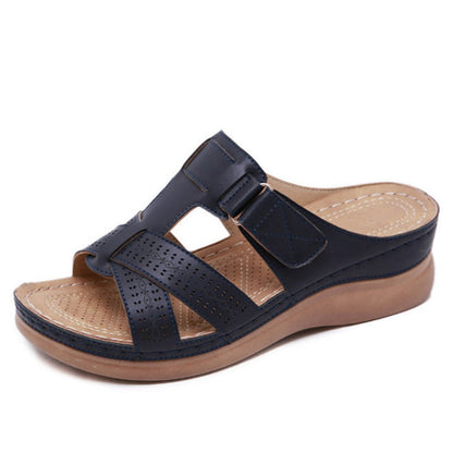Vintage-Keilsandalen von Andrea Serena zum Hineinschlüpfen für Damen