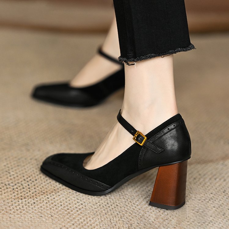 Elegante Andrea Serena Blockabsätze mit eckiger Spitze