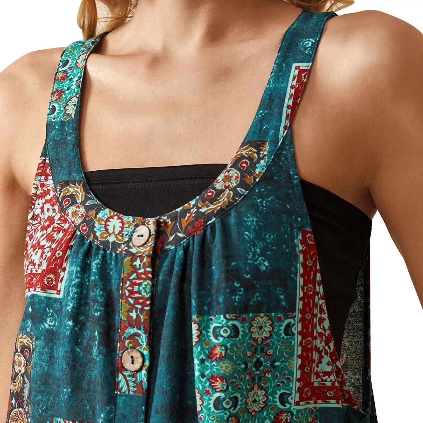 Vintage-Jumpsuit mit Andrea Serena-Print