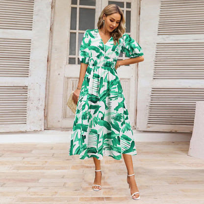 Bohemian Floral V-Ausschnitt Kleid von Andrea Serena