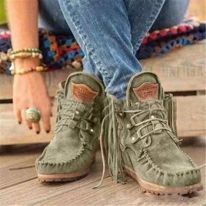 Andrea's™ | Modische kurze Stiefeletten mit Fransen