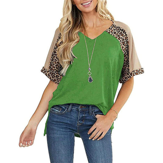 Leopard Splice Andrea Serena Casual Kurzarmtop