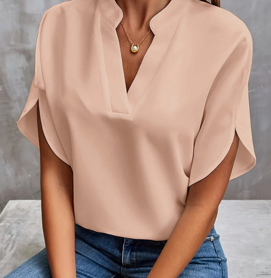 Andrea's™ | Sommer-Chiffonhemd mit kurzen Ärmeln