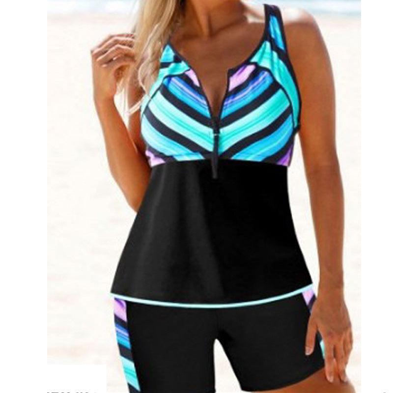 Tankini mit floralem Blätterrock von Andrea Serena