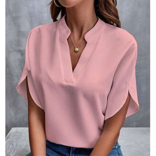 Andrea's™ | Sommer-Chiffonhemd mit kurzen Ärmeln