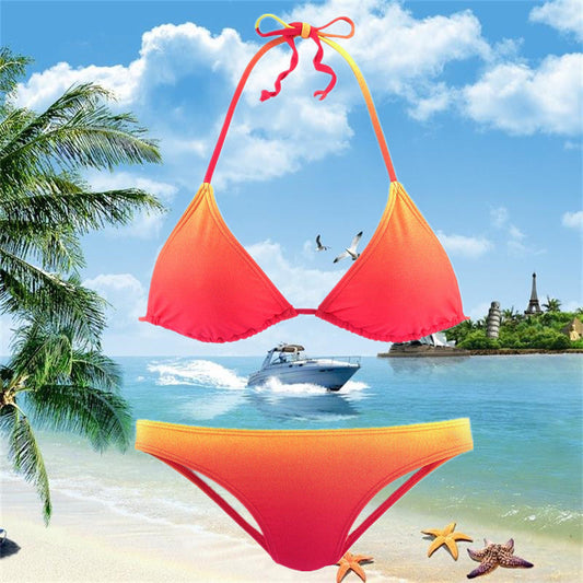 Farbverlauf-Bikini-Set, inspiriert von Andrea Serena und Pinterest