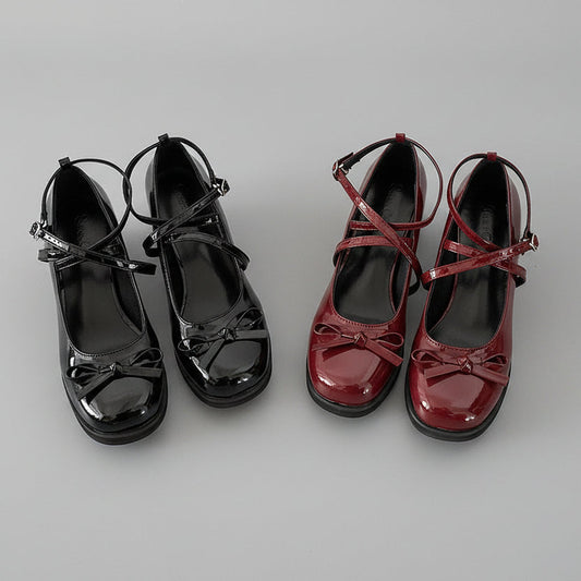 Chic Mary Jane Bow Heels by Andrea Serena