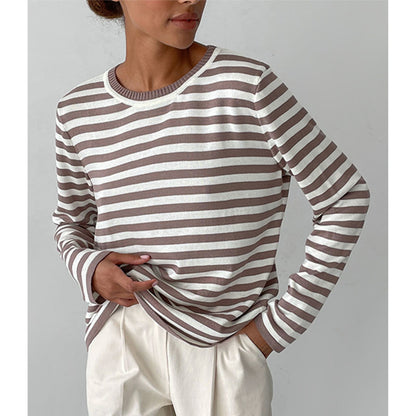 Andrea's™ | Gestreiftes Strickshirt mit Rundhalsausschnitt