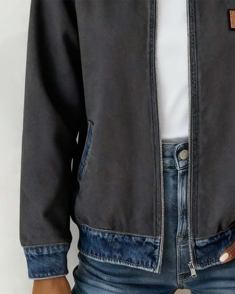 Andrea's™ | Mantel Mit Kontrastierendem Revers Und Reißverschluss