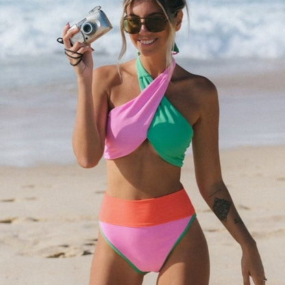 Andrea's™ | Colorblock Halter Bikini Set