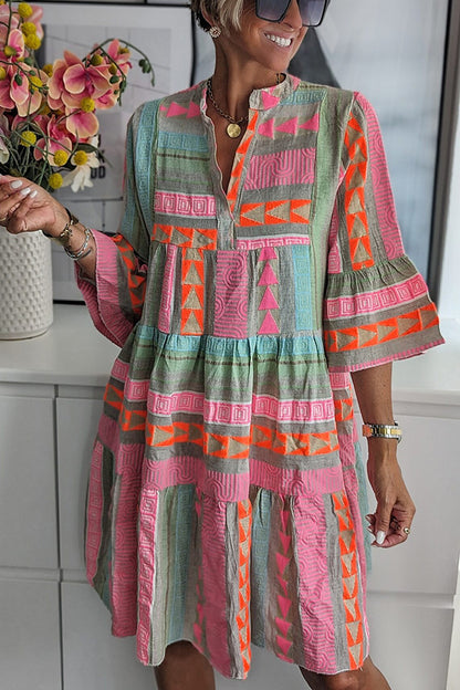 Andrea's™ | Boho Minikleid mit V-Ausschnitt
