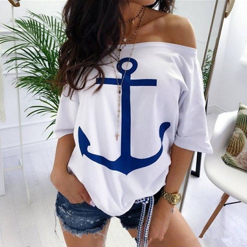 Nautisches Anker-Off-Shoulder-Top von Andrea Serena