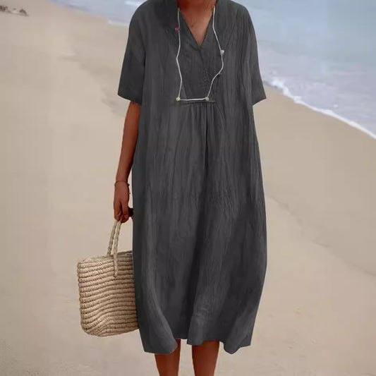 Andrea's™ | Sommerkleid aus Baumwolle mit V-Ausschnitt