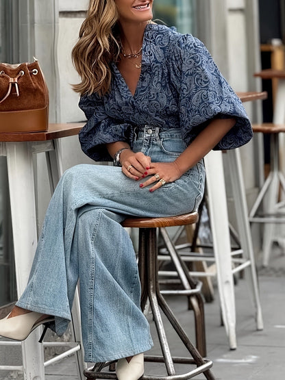 Elegante Bluse mit Puffärmeln von Andrea Serena
