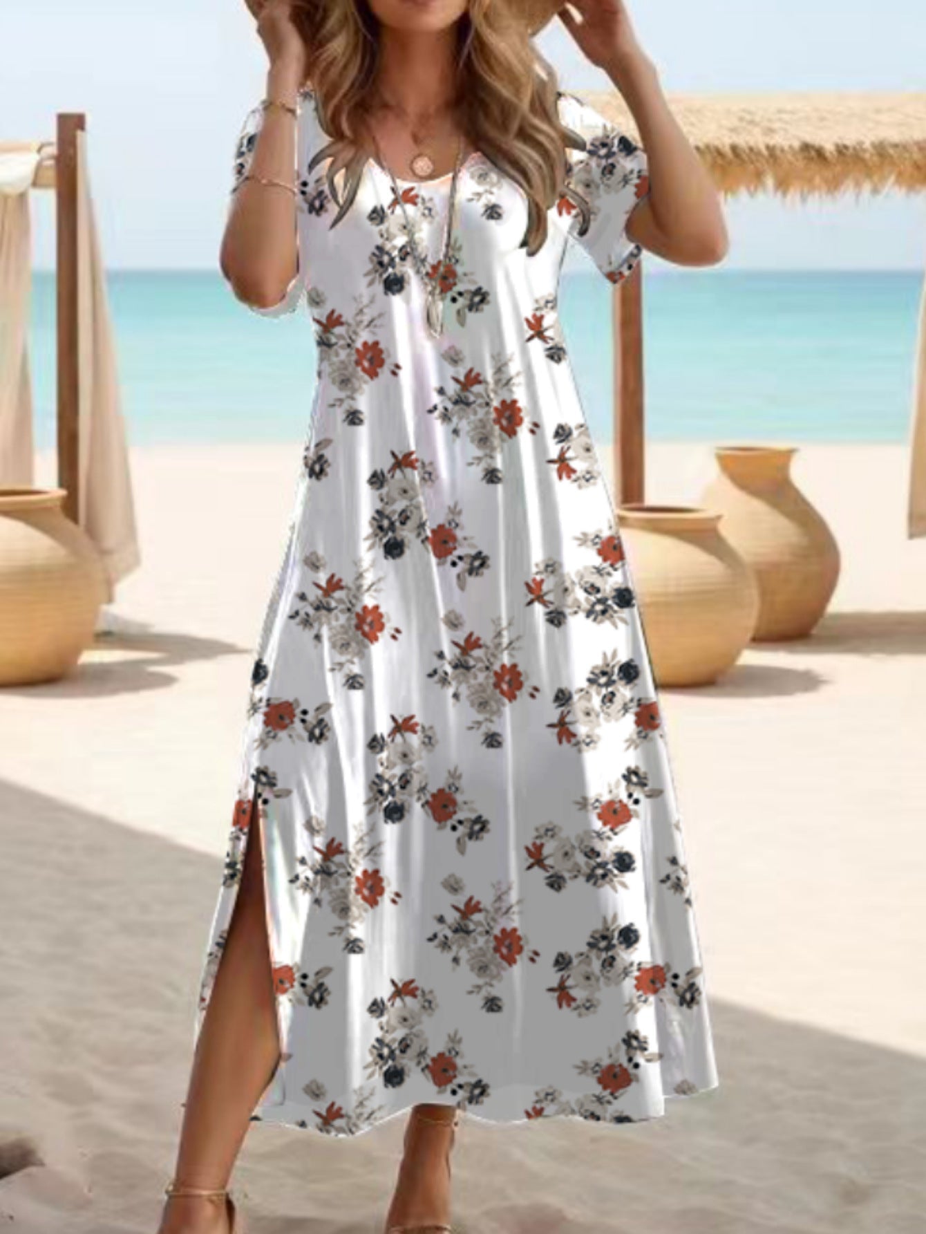 Elegantes Maxikleid mit Schlitz von Andrea Serena