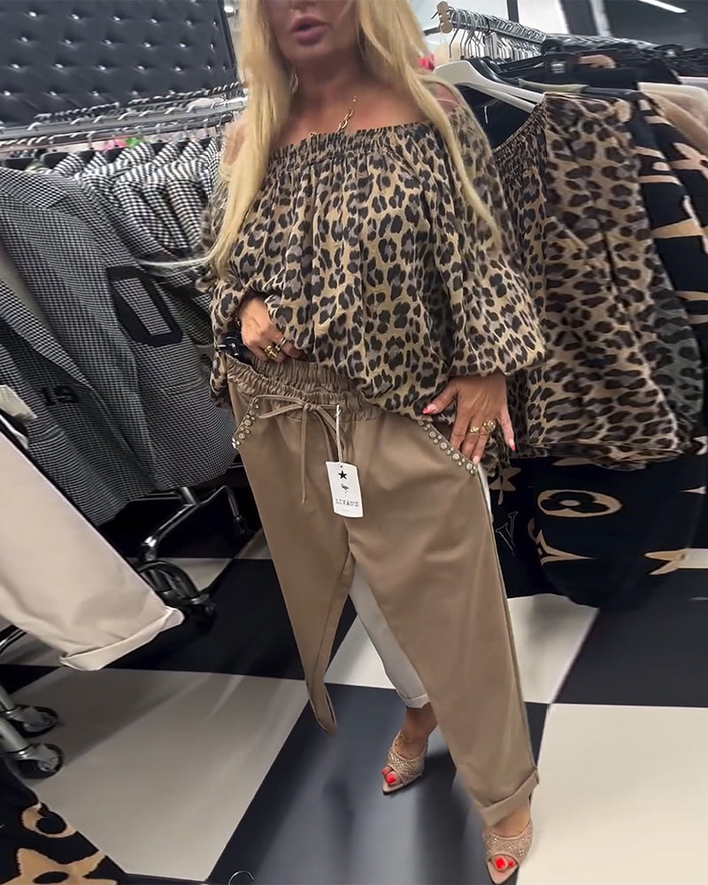 Andrea's™ | Einfarbige freizeithose mit kordelzug