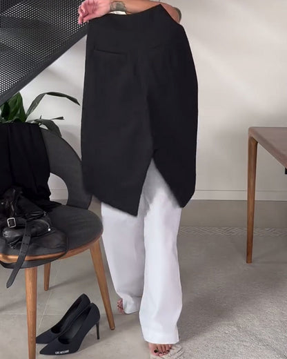 Andrea's™ | Schlichte, einfarbige, asymmetrische Freizeithose