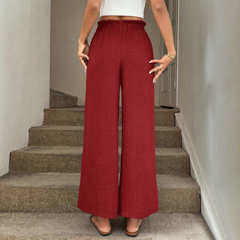 Rote, weite Andrea Serena Hose mit Kordelzug
