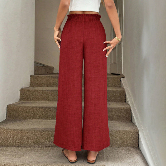 Rote, weite Andrea Serena Hose mit Kordelzug
