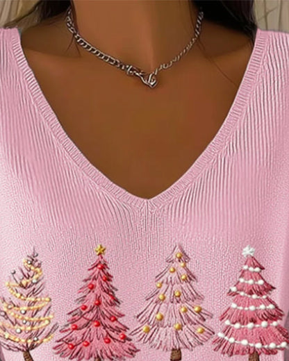 Andrea's™ | Pullover Mit V-Ausschnitt Und Langen Ärmeln