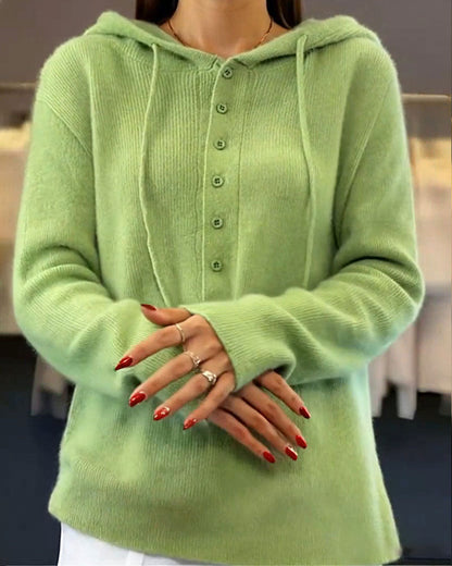 Andrea's™ | Pullover einfarbig modisch mit Kapuze