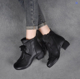 Andrea's™ | Vintage-Stiefeletten mit Zierschnürung und Lochmuster