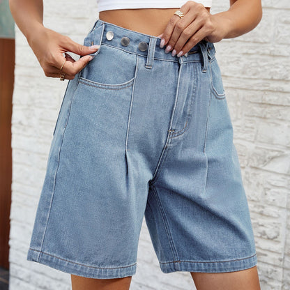 Verstellbare Jeansshorts mit Bund von Andrea Serena für Damen