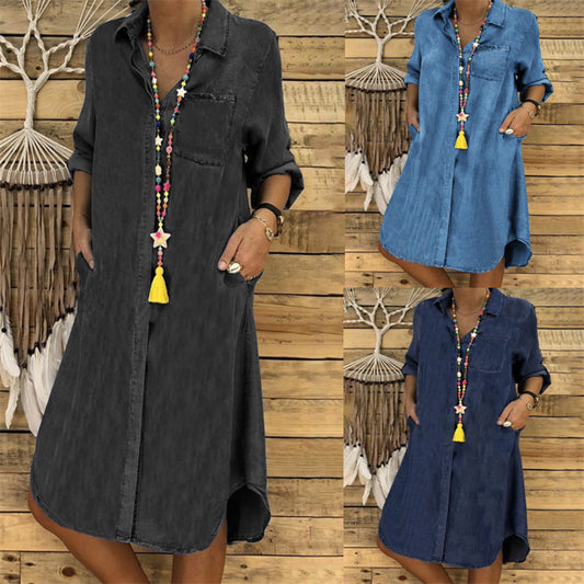 Andrea's™ | Denim Kleid mit Knopfleiste
