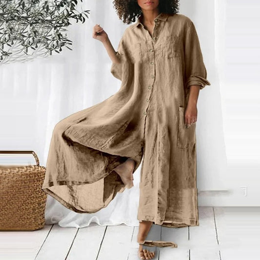 Andrea's™ | Lockerer Jumpsuit mit Stehkragen