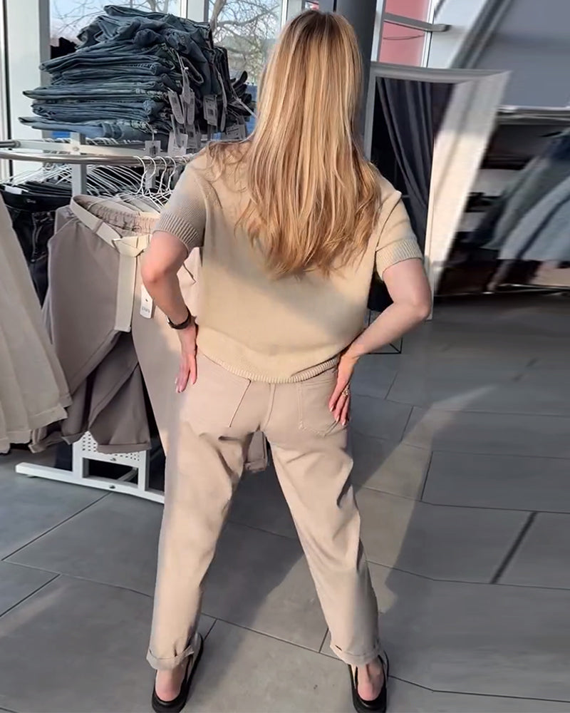 Andrea's™ | Hose einfarbig lässig gerade